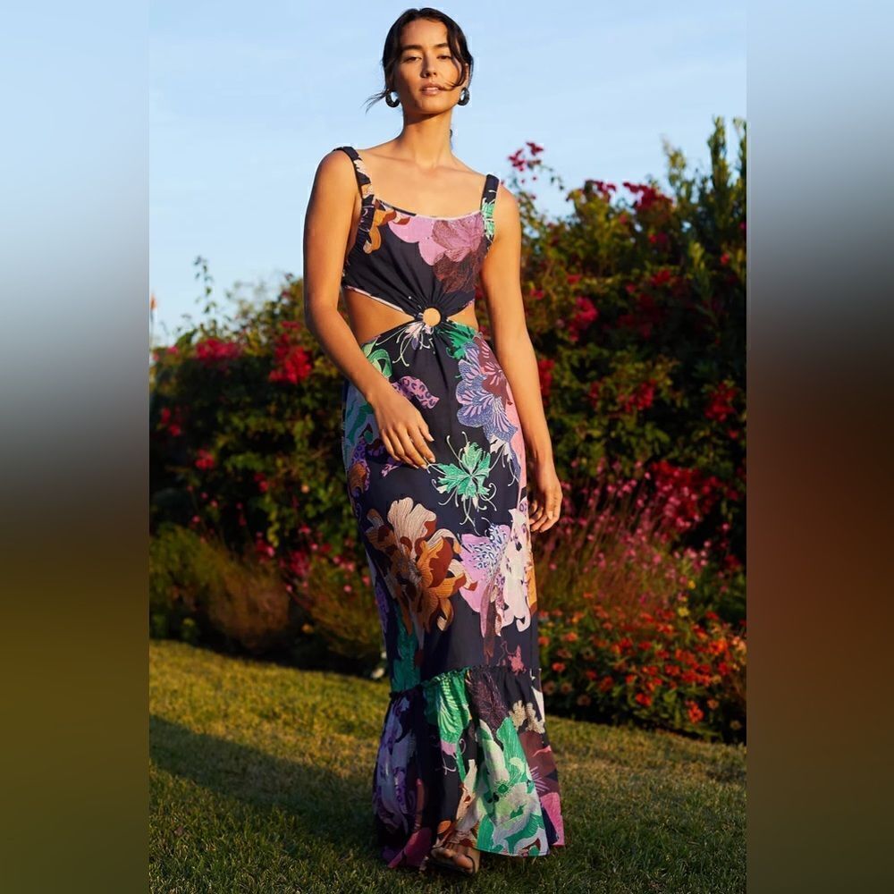 Anthropologie Maeve Cut-Out Maxi Dress - Picture 1 of 8